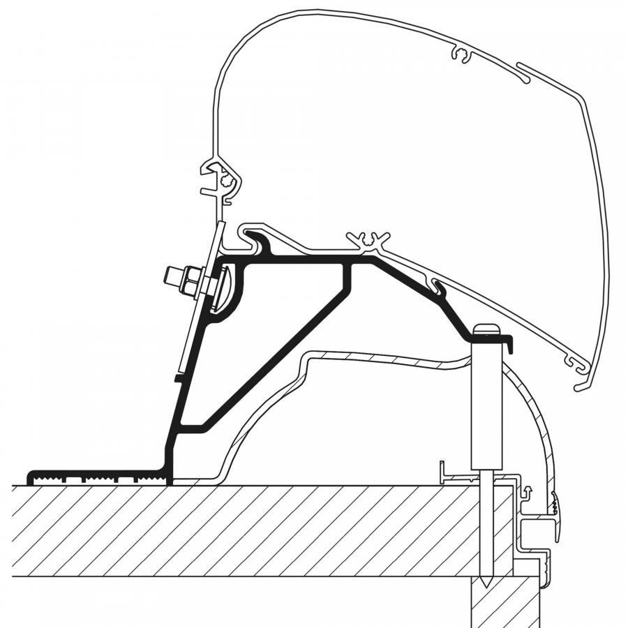 Artikelbild 1 des Artikels “Roof Adapter für Hobby Wohnwagen ab Bj. 2014 für TO Serie 6 und 9 “